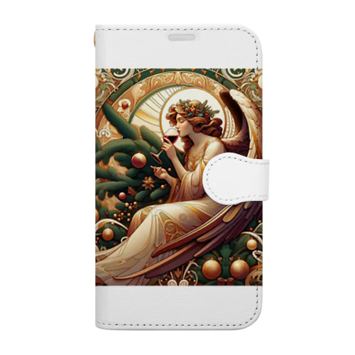 呑(どん)天使inクリスマス　アール・ヌーヴォー風vol.2 Book-Style Smartphone Case