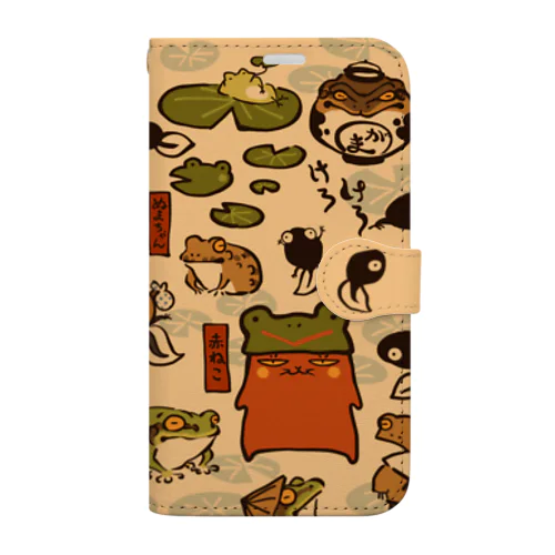 赤ねこ 蛙 Book-Style Smartphone Case