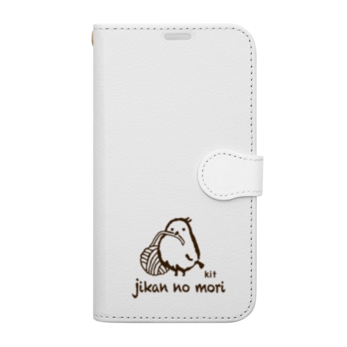 毛糸玉と時間の森の小鳥 Book-Style Smartphone Case