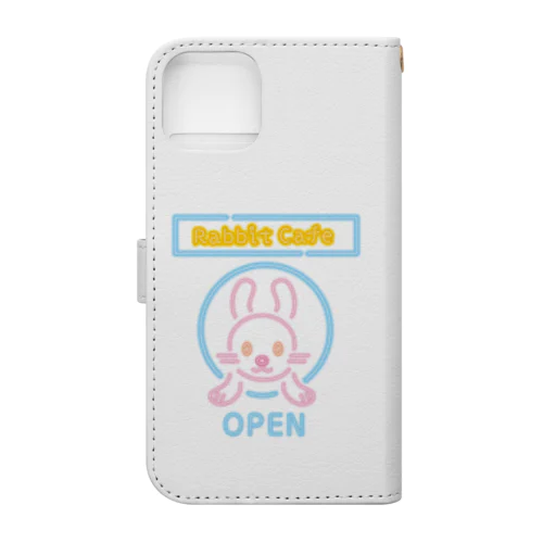 RabbitCafe・ネオンサイン 手帳型スマホケース