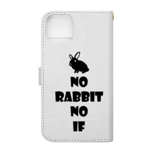 NO RABBIT NO LIFE ミニウサギ　ブラック 手帳型スマホケース