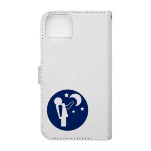 夜空を見上げる人ピクトグラム Book-Style Smartphone Case