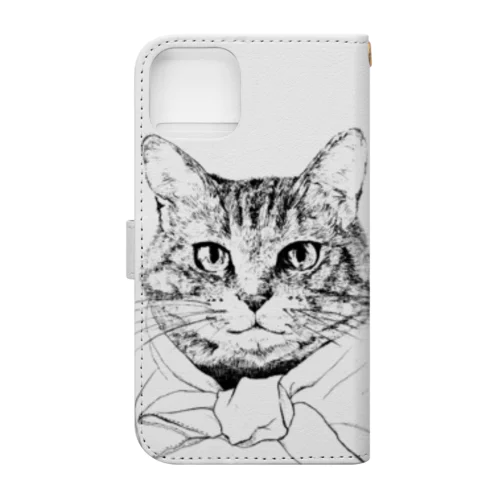 ペン画のしましま猫ちゃん Book-Style Smartphone Case