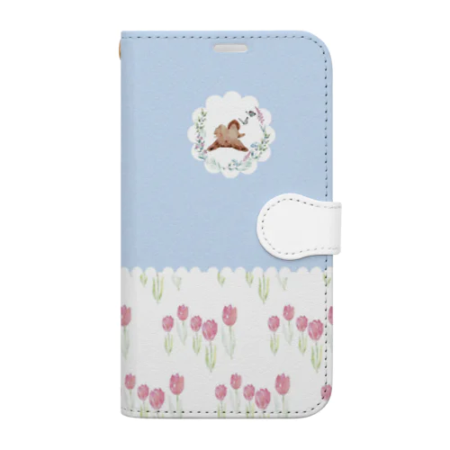 くまちゃんわんこ手帳型ケース Book-Style Smartphone Case