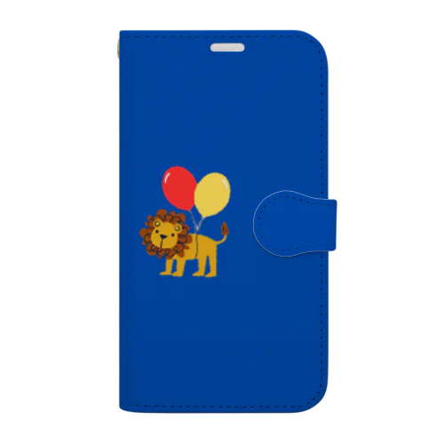 夜に風船で旅するライオン Book-Style Smartphone Case