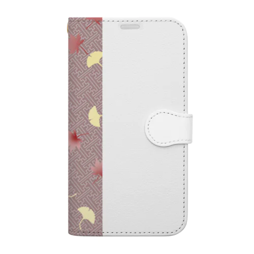 紅葉(紗綾形) Book-Style Smartphone Case