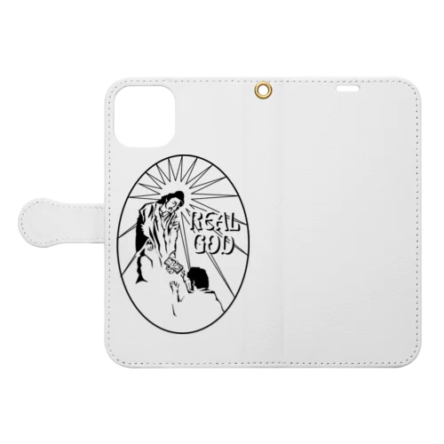 REALGOD1h.t.(黒文字) Book-Style Smartphone Case
