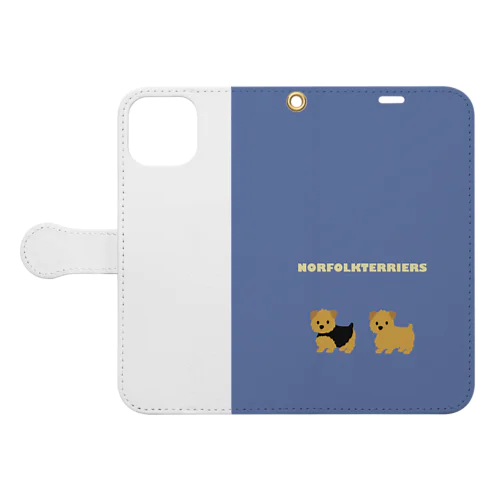 norfolkterriers（blue） Book-Style Smartphone Case