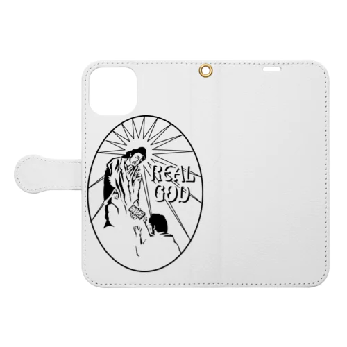 REALGOD1h.t.(黒文字) Book-Style Smartphone Case