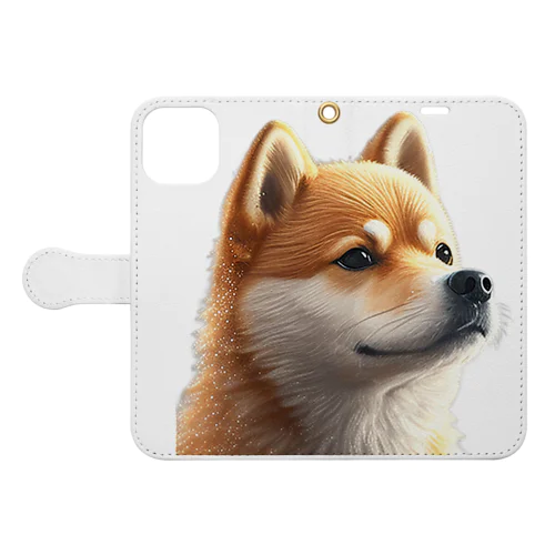 リアルな柴犬イラスト（横顔） Book-Style Smartphone Case