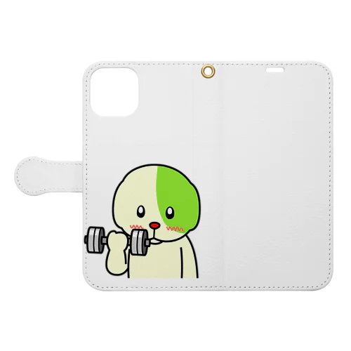 健ジムのわんぱぱくん　ダンベルバージョン Book-Style Smartphone Case