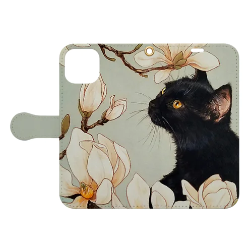 白木蓮と黒猫 Book-Style Smartphone Case