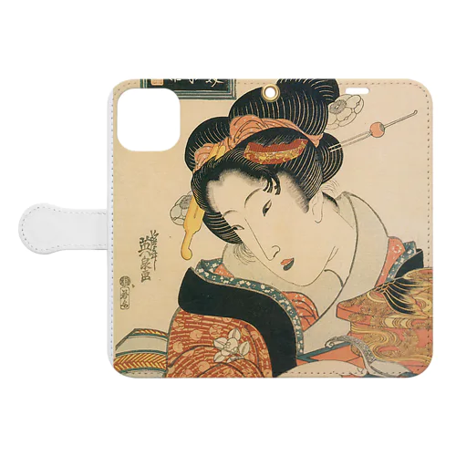 浮世風俗美女競 酒韻美和蘭茶神清如竹 Book-Style Smartphone Case