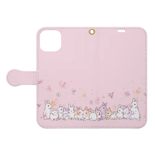 さくらいろのうさぎさん(ピンク) Book-Style Smartphone Case