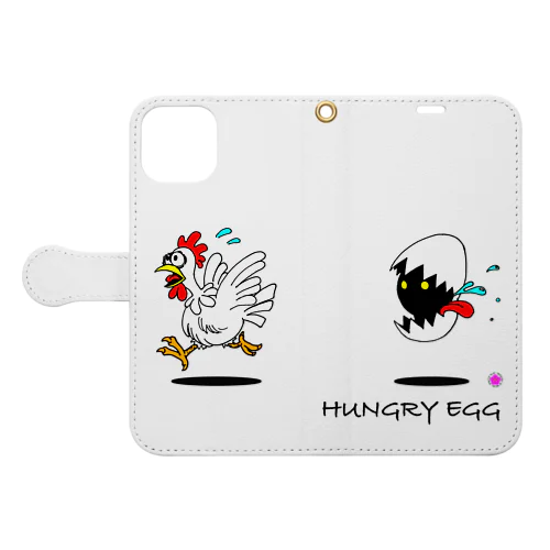『Hungry egg』シリーズ・「逃げろ‼︎」 手帳型スマホケース
