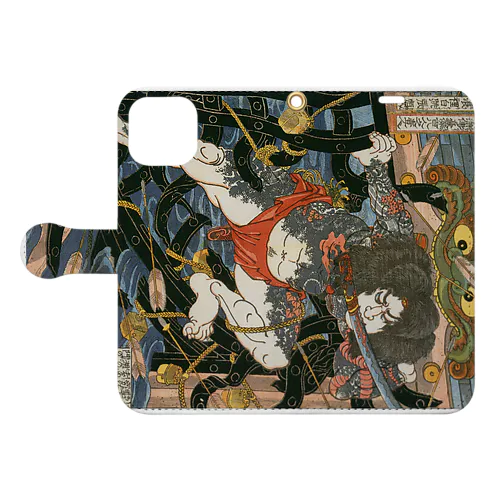 歌川国芳_水滸伝豪傑 浪裏白張順 Book-Style Smartphone Case