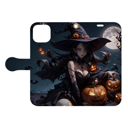 ハロウィン　魔女 Book-Style Smartphone Case