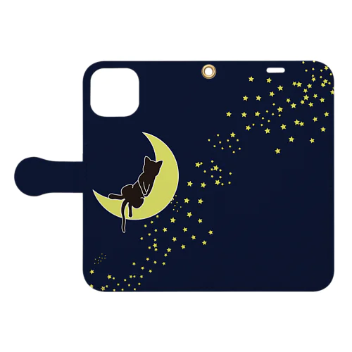 猫と夜空… Book-Style Smartphone Case