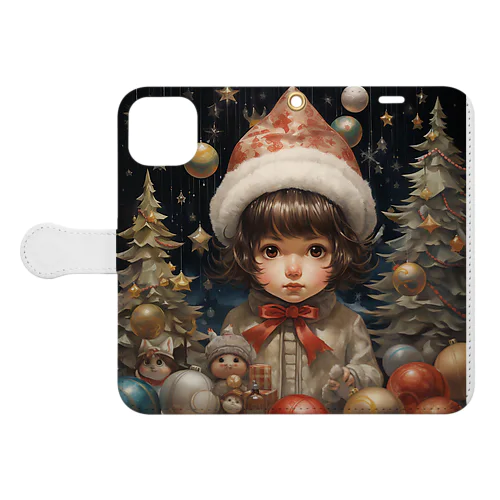 星降る夜のクリスマスイノセンス Book-Style Smartphone Case