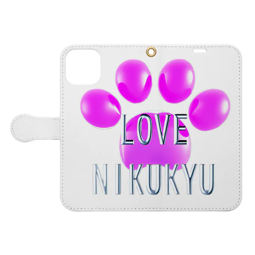 LOVE NIKUKYU -肉球好きさん専用 ピンクバルーン - Book-Style Smartphone Case