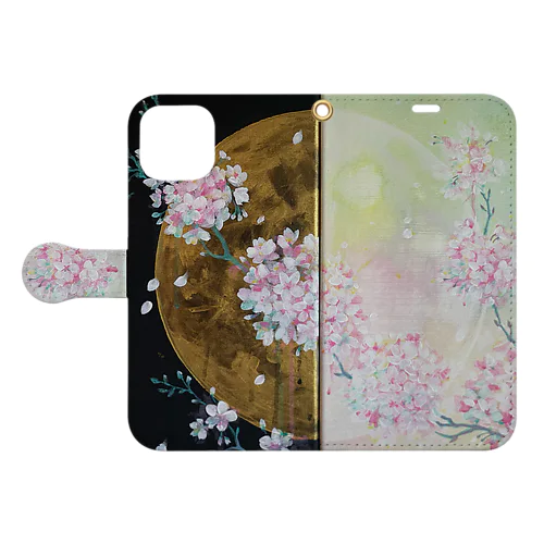 月　昼と夜 Book-Style Smartphone Case