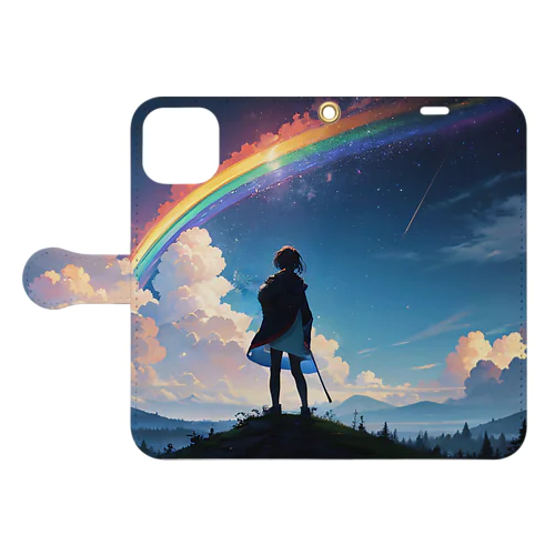 Rainbow Journey　〜刹那にかかる七色の架け橋の旅〜　No.2「虹絵師」 Book-Style Smartphone Case
