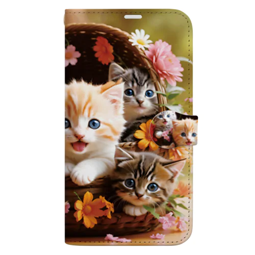 子猫大集合「No CAT No Life　猫なしの人生なんて！」 Book-Style Smartphone Case