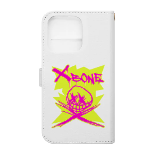 RAKUGAKIXBONE PNKonYEL NEON Book-Style Smartphone Case