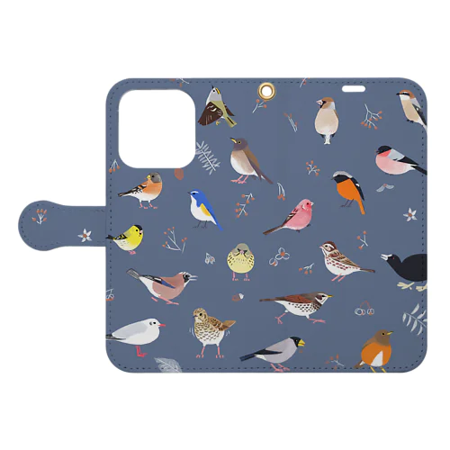 トリミノススメA/W blue gray（カメラが大きい機種用）  Book-Style Smartphone Case