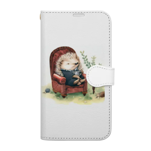 寛ぐハリネズミ Book-Style Smartphone Case