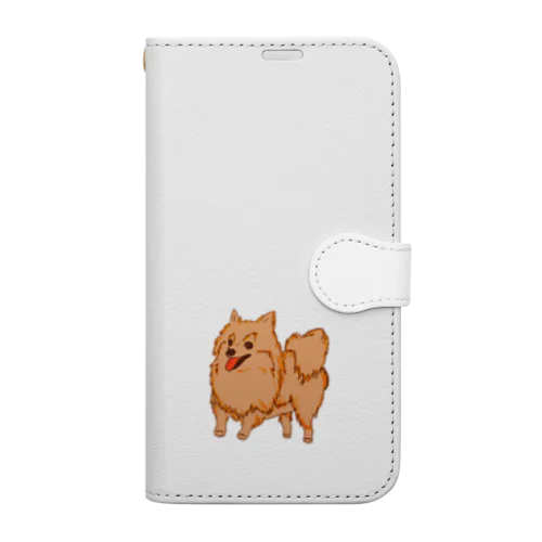 イヌドッグ　ポメラニアン(オレンジ) Book-Style Smartphone Case