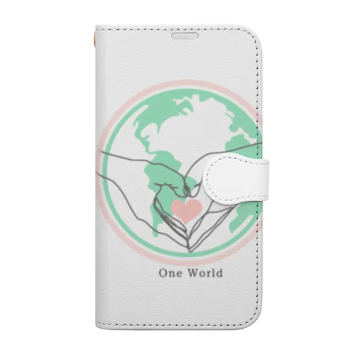 One World これから地球は変わる Book-Style Smartphone Case