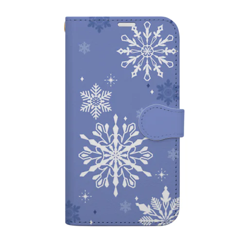 雪の花06（ラベンダー） Book-Style Smartphone Case