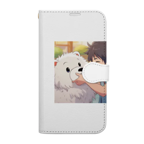 もふもふワンちゃん Book-Style Smartphone Case