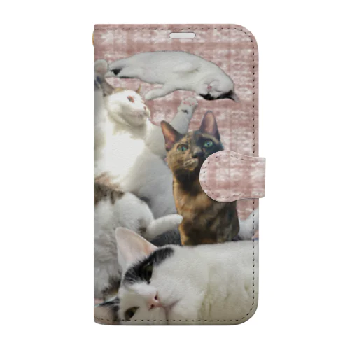 ねこねこねこねこねこめすねこ Book-Style Smartphone Case