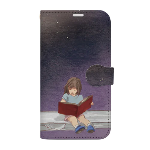 本を読む女の子 Book-Style Smartphone Case