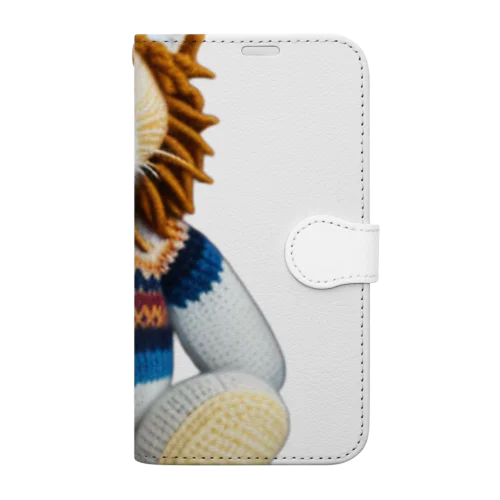 編みぐるみのライオン Book-Style Smartphone Case