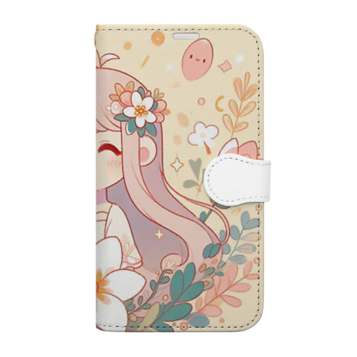 少女とお花🌸 Book-Style Smartphone Case