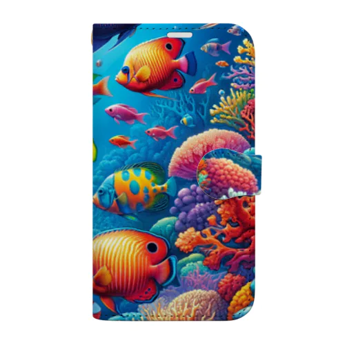 熱帯の楽園 - 色鮮やかな魚の世界 Book-Style Smartphone Case