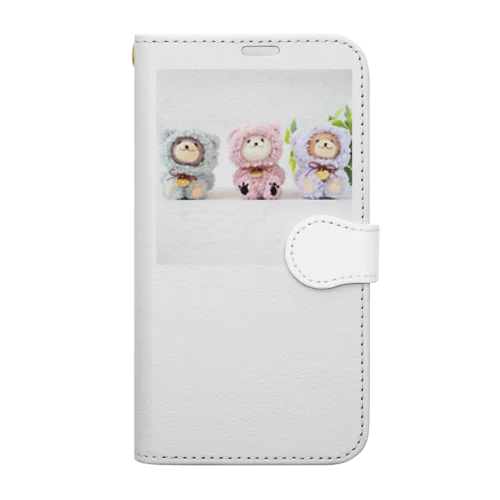 くまの３兄弟もこもこver. Book-Style Smartphone Case