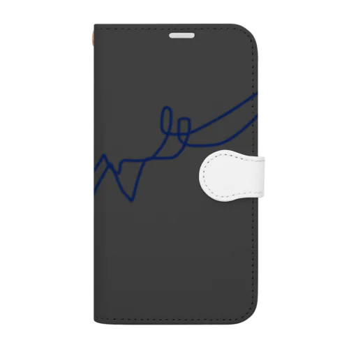 Charcoalgray ✖️ Blue Logoart Book-Style Smartphone Case