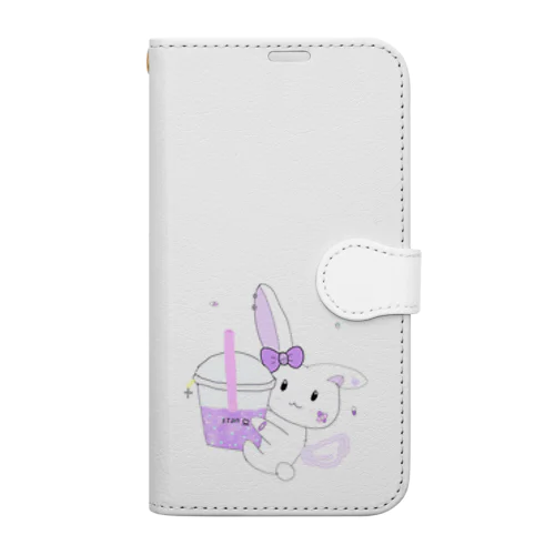 推しうさぎ　むらさき担当 Book-Style Smartphone Case