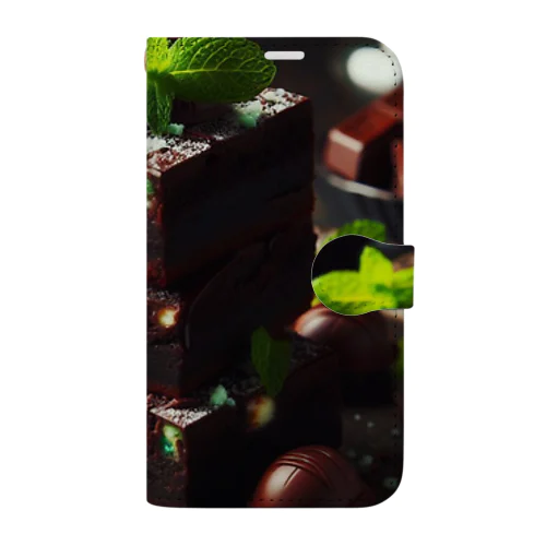 ダークチョコレートとミントのフードゥブラウニー Book-Style Smartphone Case