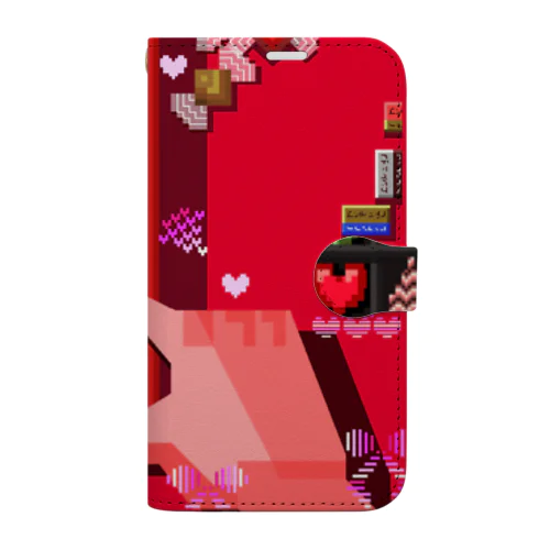 Love Chocolate -pixel art- Book-Style Smartphone Case