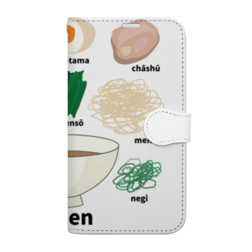 ラーメンの具 外国人に人気の日本食のトッピング Book-Style Smartphone Case