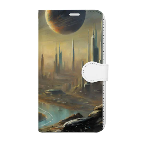 惑星と近未来都市 Book-Style Smartphone Case