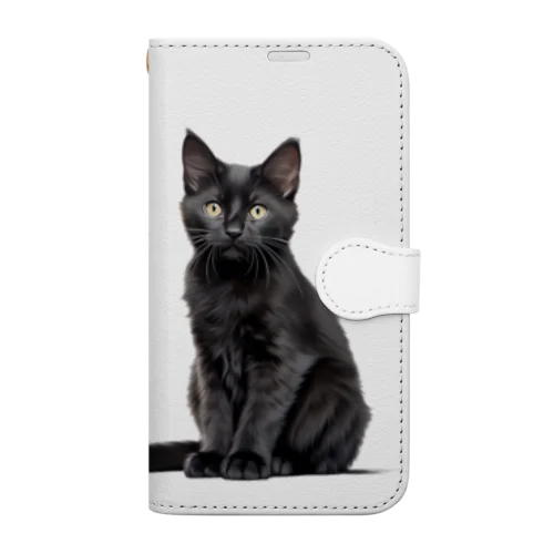 黒猫ちも（シンプル） Book-Style Smartphone Case