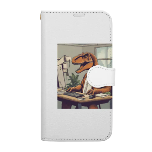 働く恐竜 Book-Style Smartphone Case