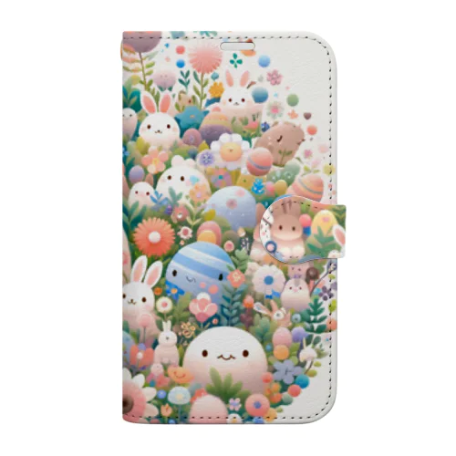 ハッピーフローラルファンタジー Book-Style Smartphone Case