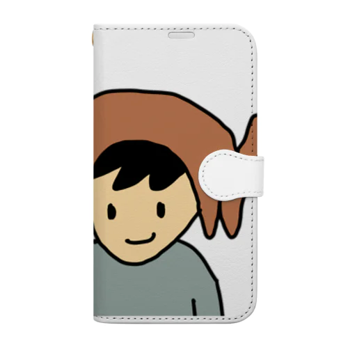 犬帽子男の子 Book-Style Smartphone Case